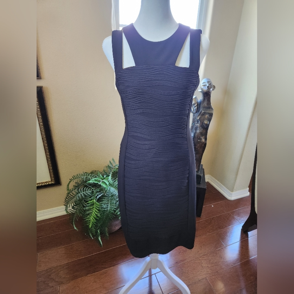Joseph Ribkoff - Black Ribbed Bodycon Dress W/ Cutouts Sz 10, NEW WITH T…